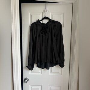 Chic Black Women's Blouse with Ruffle Details